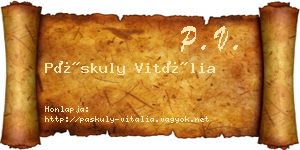 Páskuly Vitália névjegykártya